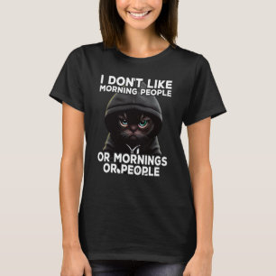 T-shirt Cat Café Je n'aime pas les gens du matin 1