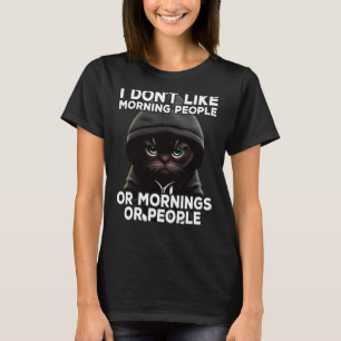 T-shirt Cat Café Je n'aime pas les gens du matin 1