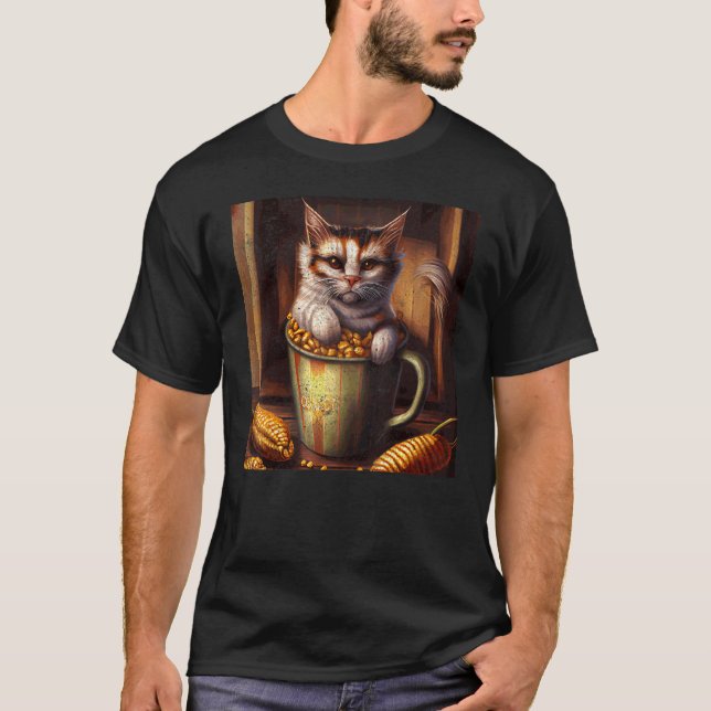 T-shirt Cat Café Maïs En Épi (Devant)