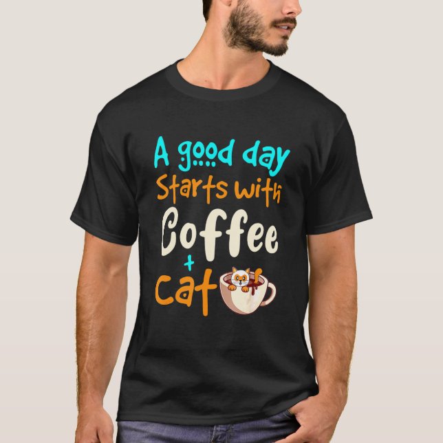 T-shirt Cat Café Mug Cat Cute Café Cat Mama (Devant)