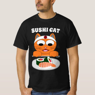 T-shirt Cat-caricature SUSHI CAT humoristique