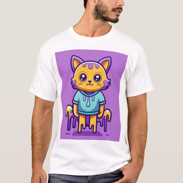 T-shirt cat cartoon (Devant)
