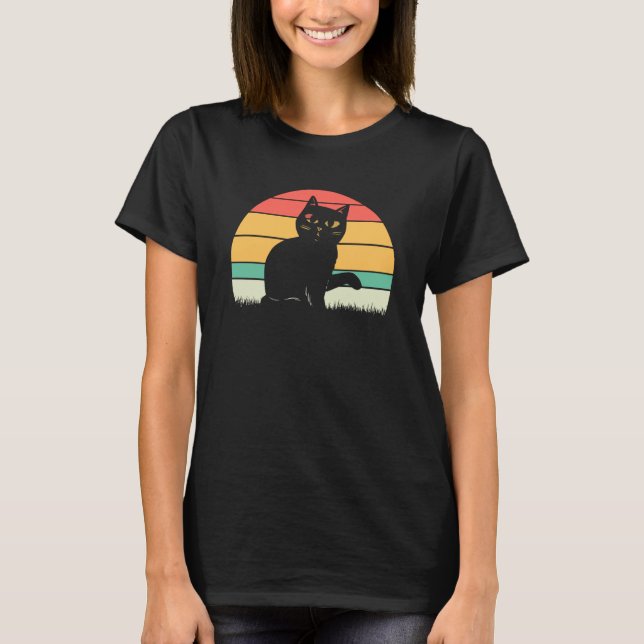 T-shirt cat cat  kittens hangover vintage sunset (Devant)