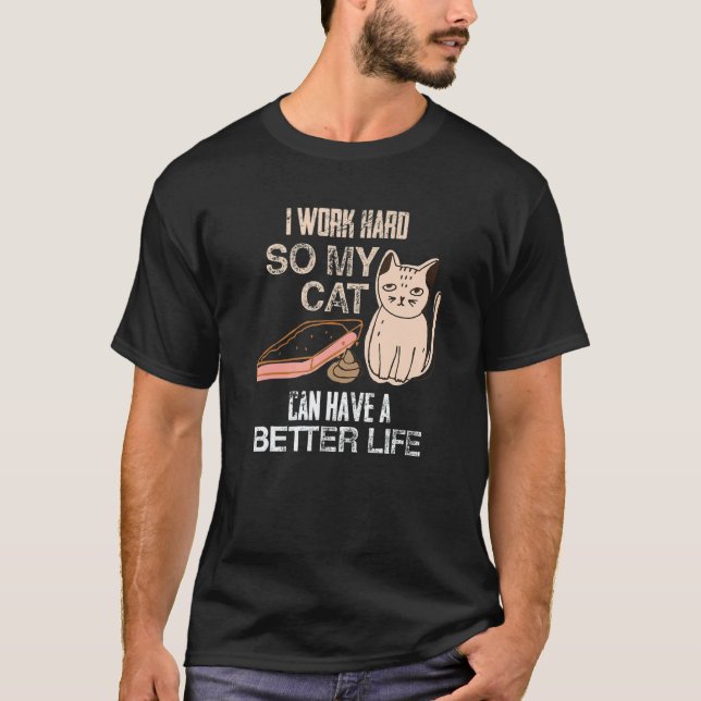 T-shirt Cat  Cat Poop Litter Box Cleaning Up After Pets (Devant)