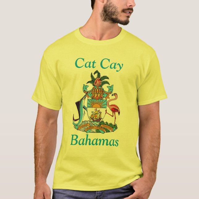 T-shirt Cat Cay, Bahamas avec blason (Devant)