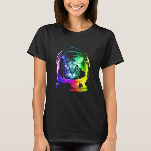 T-shirt Cat Chat Astronaut Essential (Devant)
