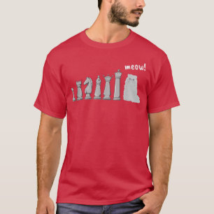 T-shirt Cat Chess Pawn Meow Funny Chess Player
