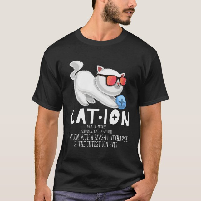 T-shirt Cat Chimie Enseignant Cation Elet (Devant)