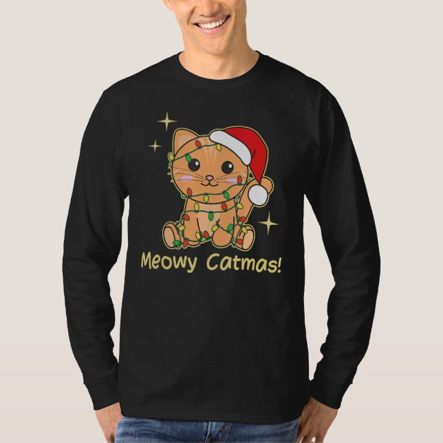 T-shirt Cat Christmas Animals Cute Cats Meowy Catmas 4 (Devant)