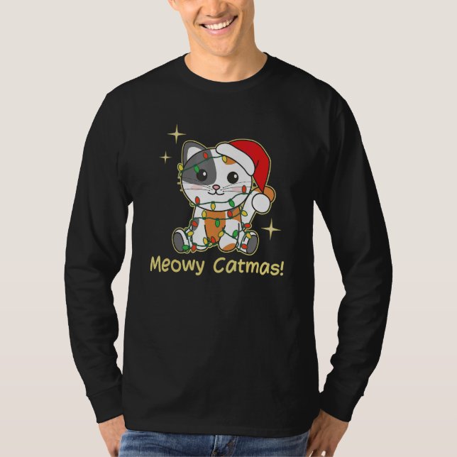 T-shirt Cat Christmas Animals Cute Cats Meowy Catmas 9 (Devant)