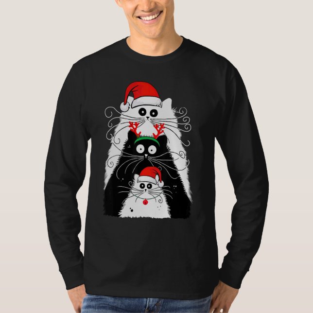 T-shirt Cat Christmas Men Women (Devant)