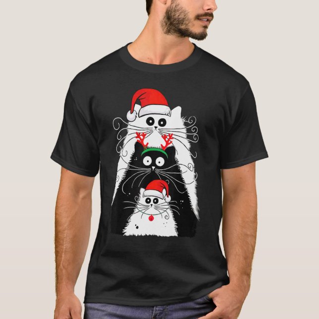 T-shirt Cat Christmas Men Women (Devant)