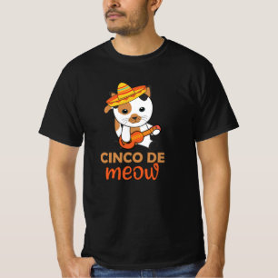 T-shirt Cat Cinco De Meow Mexicain Sombrero Cats