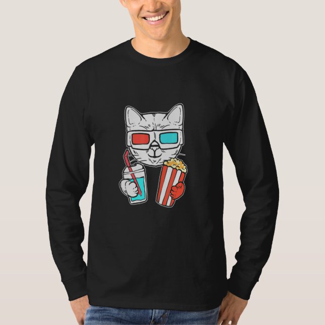 T-shirt Cat Cinema Foodie (Devant)