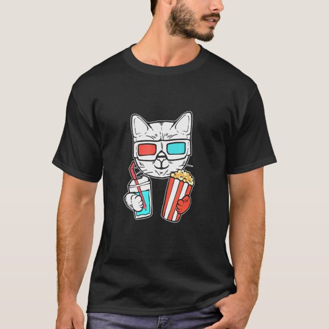 T-shirt Cat Cinema Foodie (Devant)