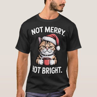 T-shirt Cat Coffee, Anti-Christmas Design