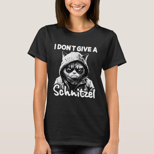 T-shirt Cat Coffee I Cat I Don t Give A Schnitzel (Devant)