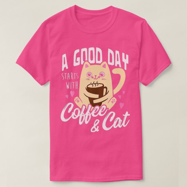 T-shirt Cat Coffee Mug Funny Cat Lover Gift  (Design devant)