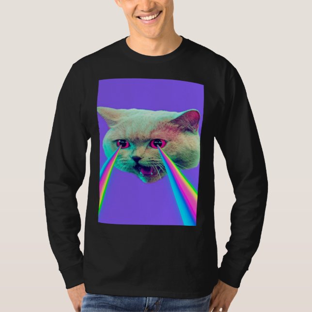 T-shirt Cat come out of the eyes  cool cat (Devant)