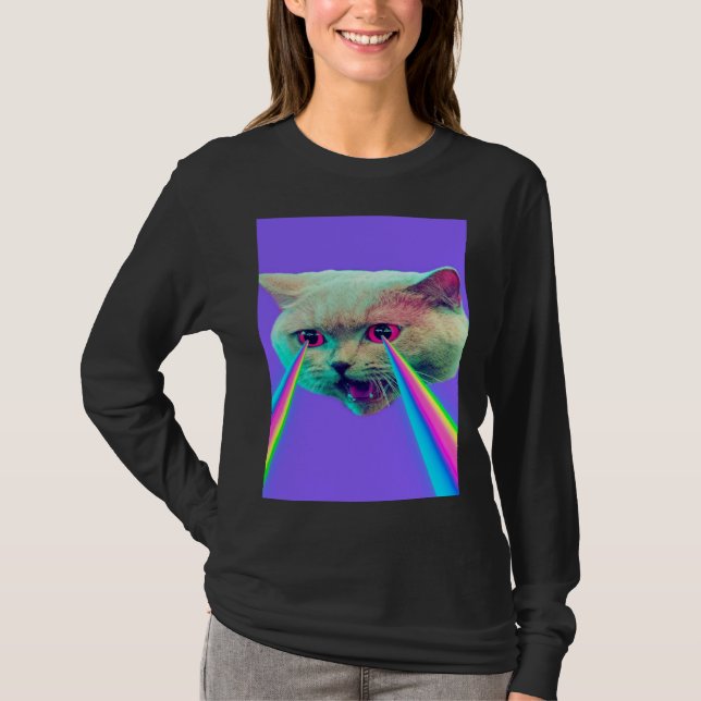 T-shirt Cat come out of the eyes  cool cat (Devant)