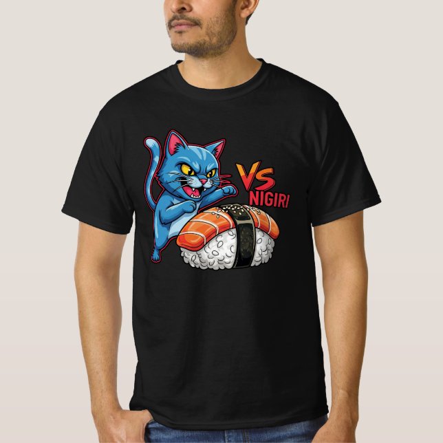 T-shirt Cat contre Nigiri (Devant)