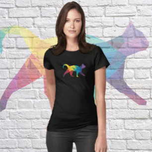T-SHIRT CAT COULEURS ART POLYGONAL
