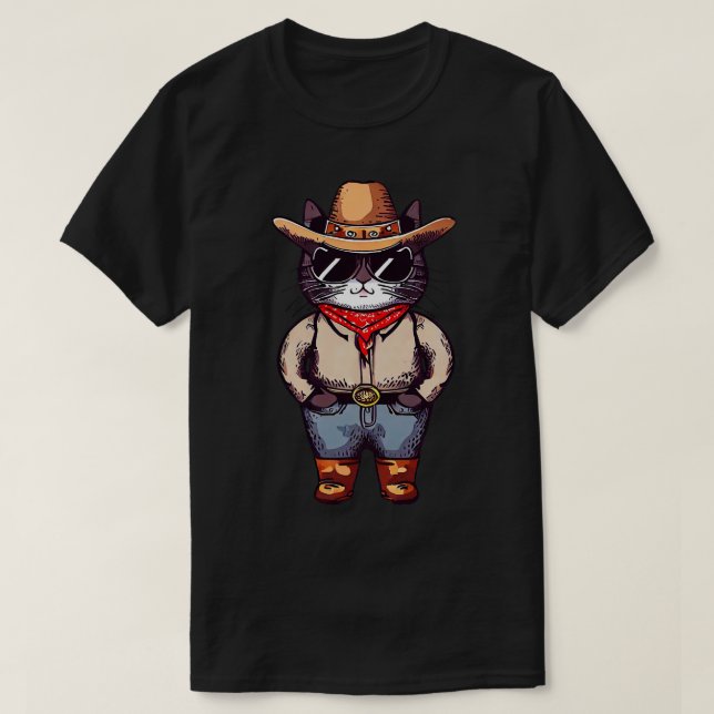T-shirt Cat Cowboy (Design devant)
