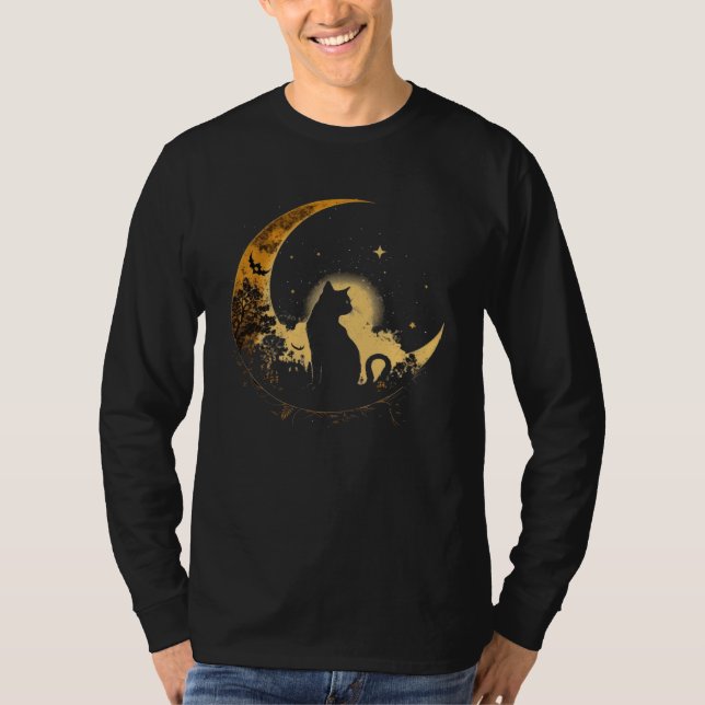 T-shirt Cat Crescent Black Moon Sailor (Devant)