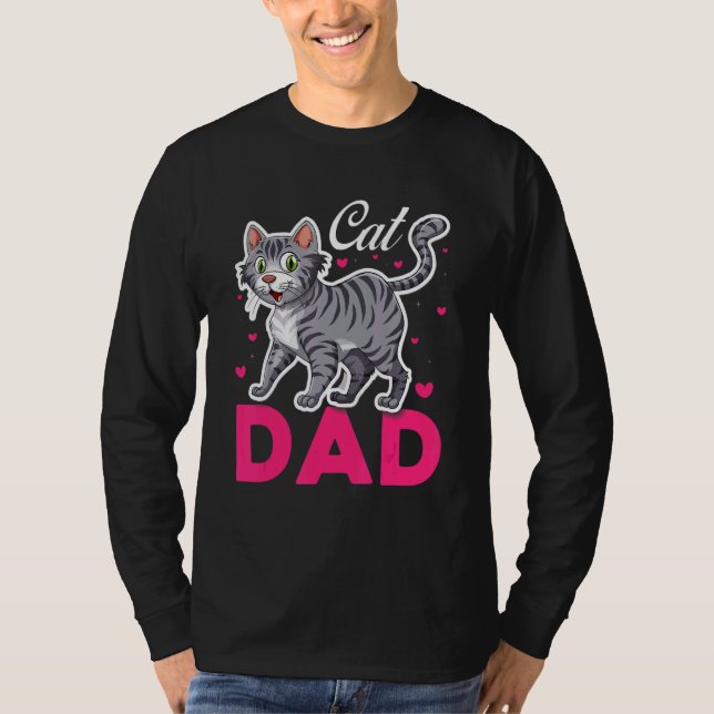 T-shirt Cat Dad Best  Cat  Kitty Kitten Father Mens (Devant)