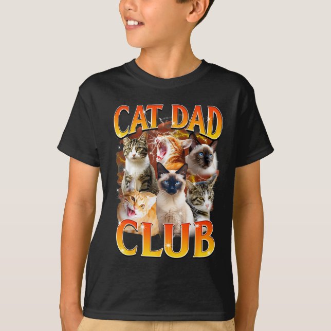 T-shirt Cat Dad Club Funny Life Is Better With Cats Father (Devant)