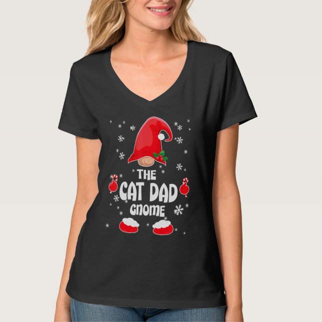 T-shirt Cat Dad Gnome Family Matching Christmas Pajama (Devant)