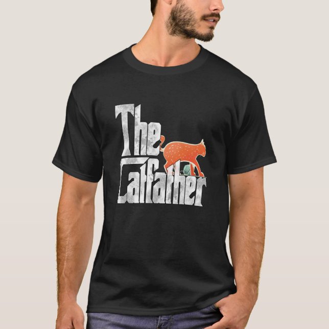 T-shirt Cat Dad The Catfather Crazy Cat Father Kitty Daddy (Devant)