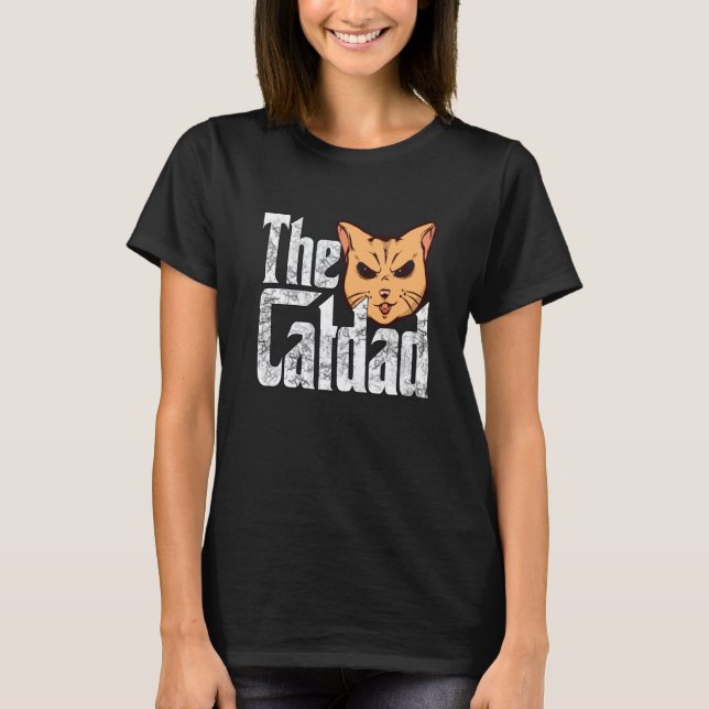 T-shirt Cat Dad The Catfather Crazy Cat Father Kitty Daddy (Devant)