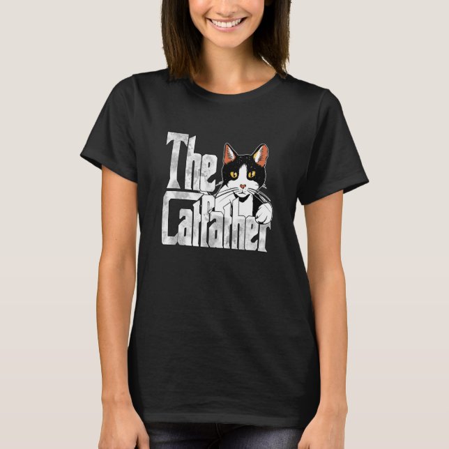 T-shirt Cat Dad The Catfather Crazy Cat Father Kitty Daddy (Devant)