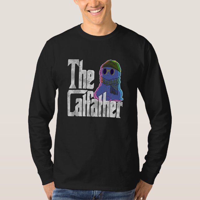 T-shirt Cat Dad The Catfather Crazy Cool Cat Father Kitty  (Devant)