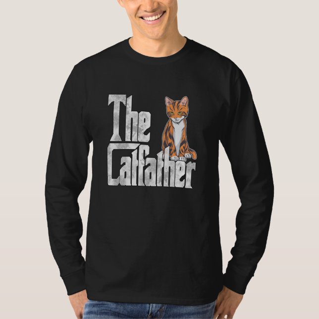 T-shirt Cat Dad The Catfather Crazy Cute Cat Father Kitty  (Devant)