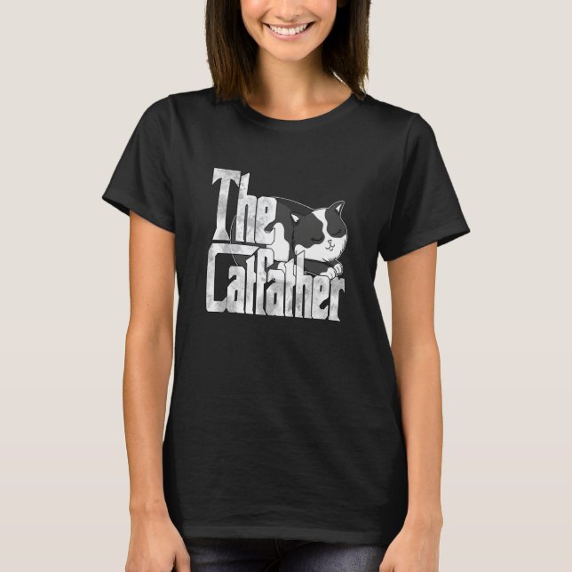 T-shirt Cat Dad The Catfather Crazy Cute Cat Father Kitty  (Devant)