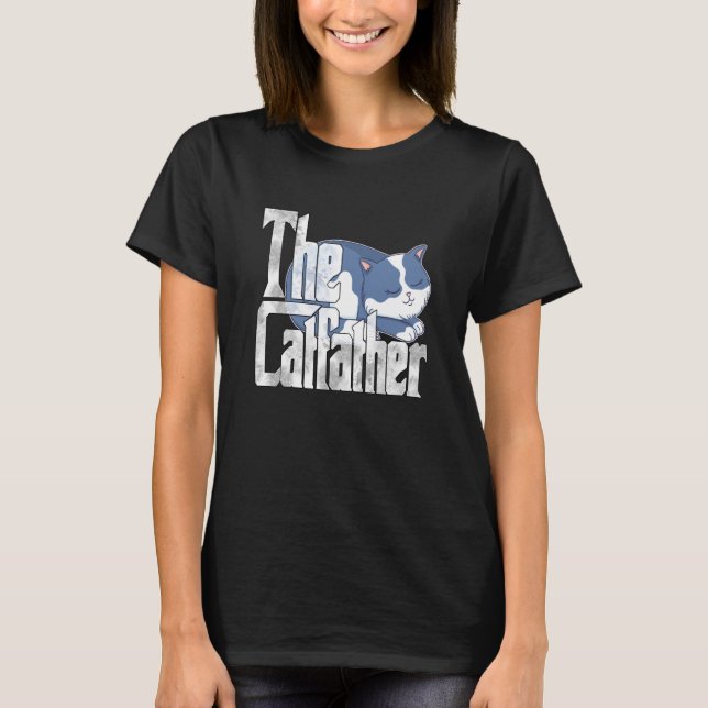 T-shirt Cat Dad The Catfather Crazy Cute Cat Father Kitty  (Devant)