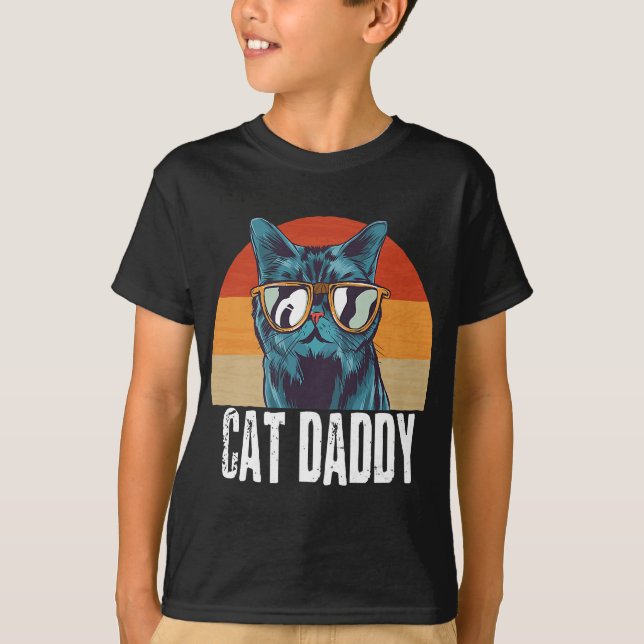 T-shirt Cat Daddy | Drôle cadeau de chat pour la Fête des  (Devant)