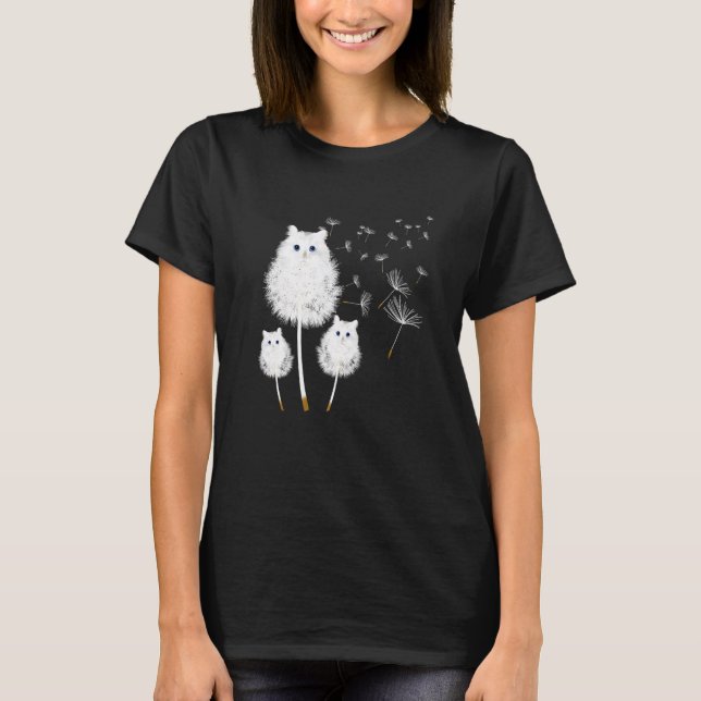 T-shirt Cat Dandelion Amazing Flower Cat (Devant)