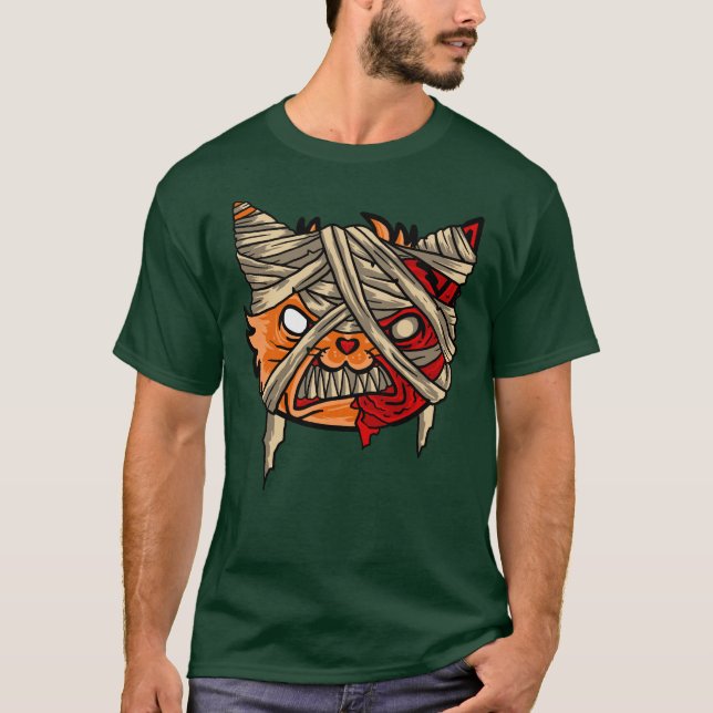 T-shirt Cat de maman Zombie effrayant (Devant)