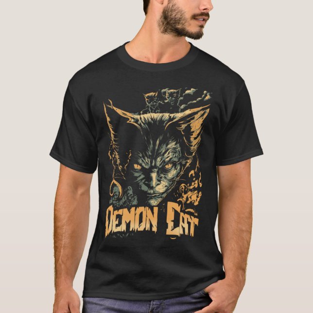 T-shirt Cat Demon Cat Evil Sinister Kitty (Devant)