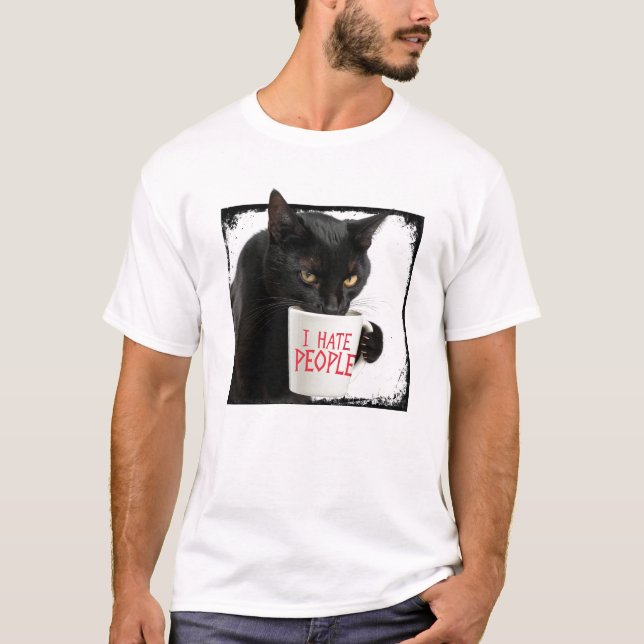 T-shirt Cat déteste les gens (Devant)