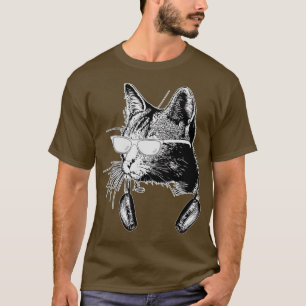 T-shirt Cat DJ Funny Chat Personne et musicien