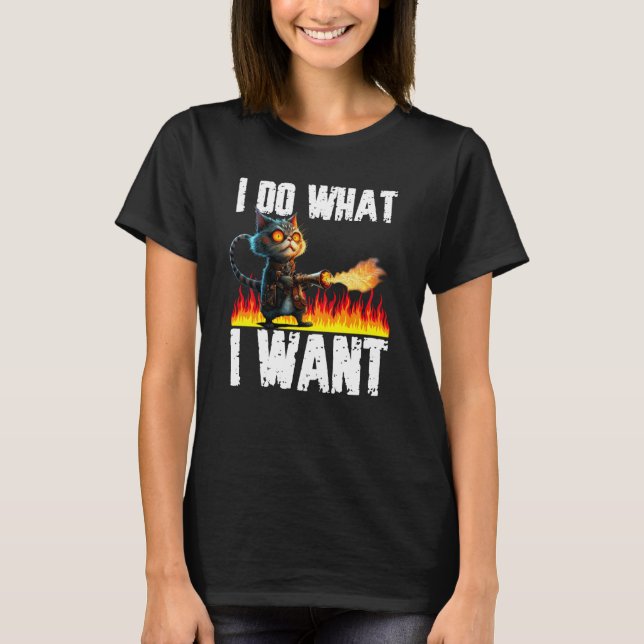 T-shirt Cat  Do What I want for Men Women (Devant)