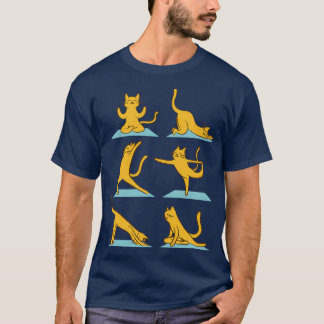 T-shirt Cat Doing Multiple Yoga Positions Cats Lovers