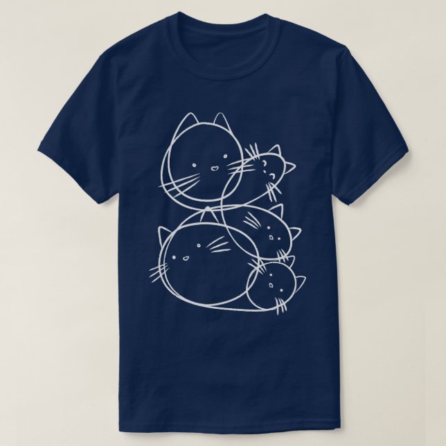 T-shirt Cat Doodles Lines par Tobe Fonseca (Design devant)
