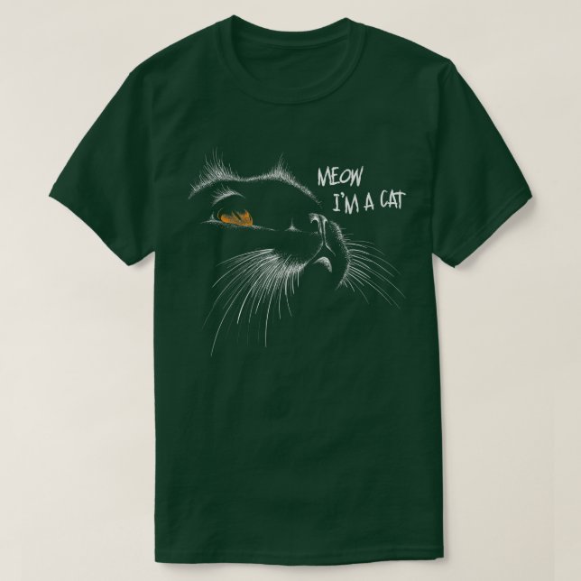 T-shirt Cat effrayant Visage Jaune Yellow Eyes Drôle Amour (Design devant)