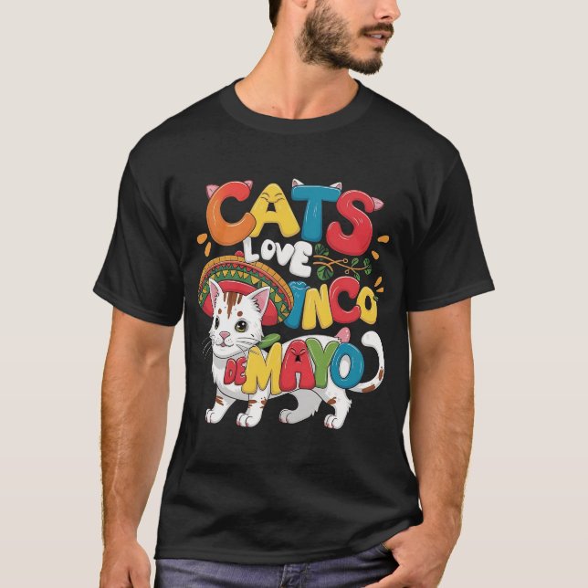 T-shirt Cat et Fiesta Cinco de Mayo Mexique (Devant)