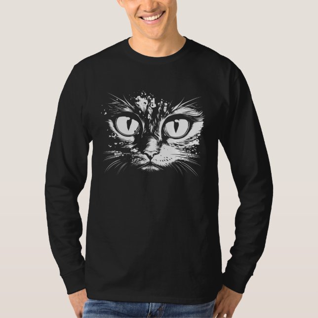 T-shirt Cat Eyes Face Costume Mom Lady (Devant)
